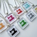 Sewing Machine Glass Tile Pendant with Chain