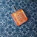 Orange Glass Tile Pendant with Chain