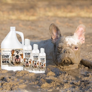 Blissfully Clean Dogs Stinky Filthy Dog Shampoo for that Filthy, Dirty Animal with Odor Controlling Power 4, 8, 16 oz Bottle & Gallons