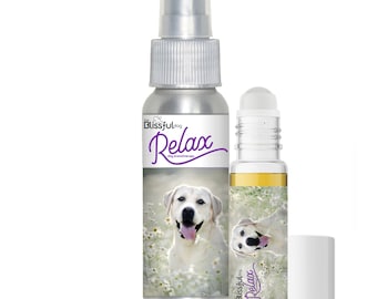 Labrador Retriever Relax Dog Aromatherapy Roll-On & Spray for Thunderstorm Fears, Fireworks, Separation Anxiety, Travel or Stress
