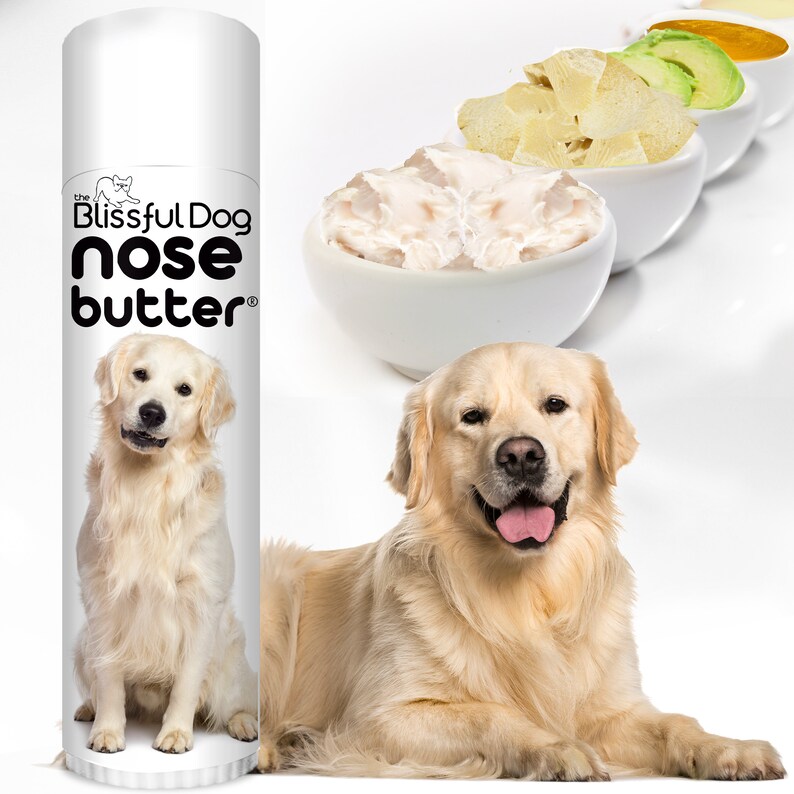 Golden Retriever Nose Butter® Handcrafted in Minnesota Using All Natural Balm for Crusty or Dry Dog Noses Tins & Tubes with Golden Label .50 oz Tube