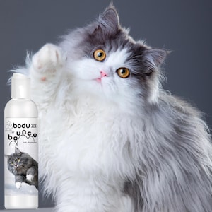 The Blissful Cat Body & Bounce Cat Shampoo for Coats That Need Mega Watt Oomph/Silky Coats That Crave Volume 4, 8, 16 oz Bottles and Gallons