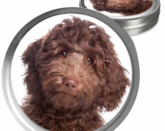 Labradoodle Essential Care Combo Bálsamos artesanales para narices secas de perro, patas ásperas e irritaciones de la piel con picazón en una lata de almacenamiento / regalo
