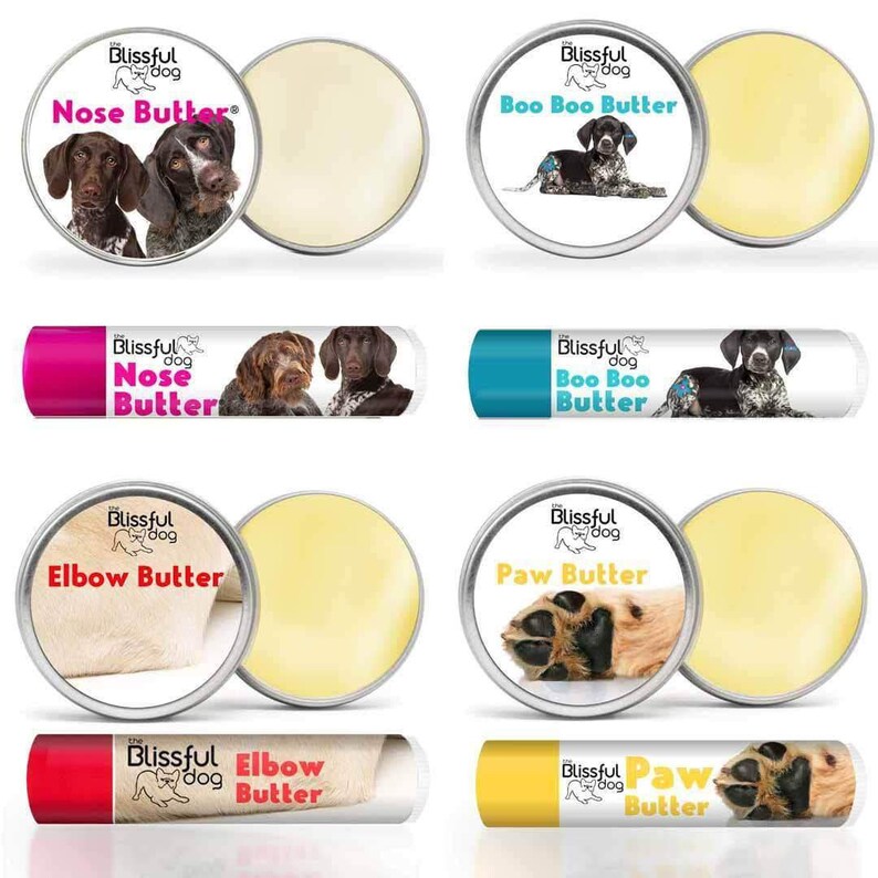 German Short/Wire-haired Pointer Care Combo Handcrafted Balms for Dry Dog Noses, Rough Paws and Itchy Skin Irritations in a Storage/Gift Tin image 2