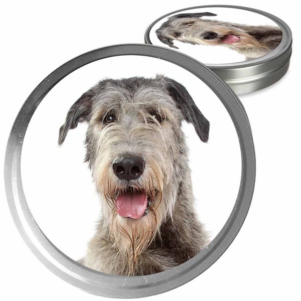 Irish Wolfhound Essential Care Combo Handcrafted Balms for Dry Dog Noses, Rough Paws and Itchy Skin Irritations in a Storage/Gift Tin