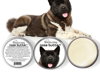 Akita Nose Butter® Handcrafted in Minnesota Using All Natural Balm for Crusty or Dry Dog Noses Tins & Tubes with Akita Label