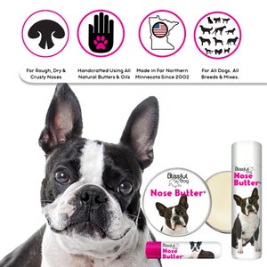 Boston Terrier Essential Care Combo Handcrafted Balms for Dry Dog Noses, Rough Paws and Itchy Skin Irritations in a Storage/Gift Tin image 3