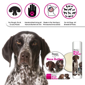 German Short/Wire-haired Pointer Care Combo Handcrafted Balms for Dry Dog Noses, Rough Paws and Itchy Skin Irritations in a Storage/Gift Tin image 3