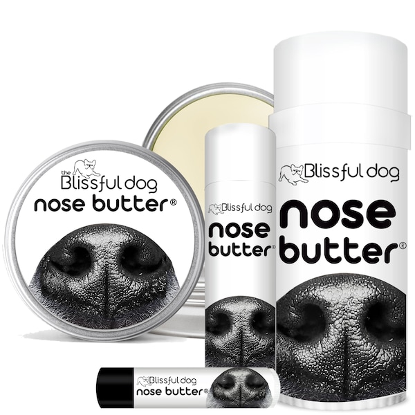 The Blissful Dog NOSE BUTTER® All Natural Handcrafted Moisturizing Balm for Crusty Cracked Dry Dog Noses Several Sizes of Tins & Tubes