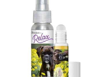 Boxer Relax Dog Aromatherapy Roll-On & Spray for Thunderstorm Fears, Fireworks, Separation Anxiety, Travel or Stress