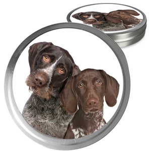 German Short/Wire-haired Pointer Care Combo Handcrafted Balms for Dry Dog Noses, Rough Paws and Itchy Skin Irritations in a Storage/Gift Tin image 1