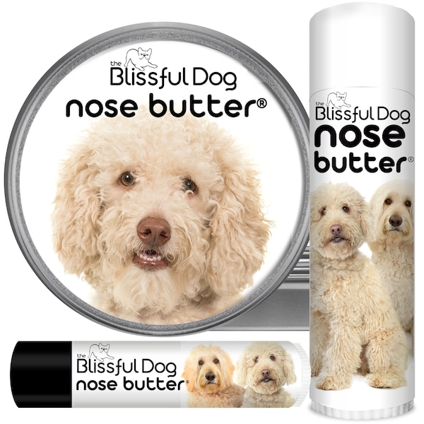 Goldendoodle Nose Butter® Handcrafted in Minnesota All Natural Balm for Crusty or Dry Dog Noses in Tins & Tubes with Golden-doodle Label