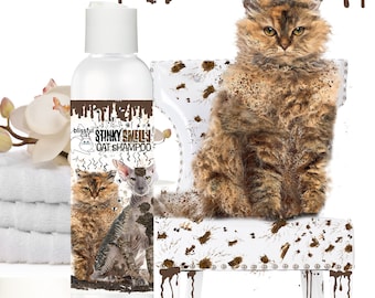 The Blissful Cat Stinky Smelly Cat Shampoo for that Smelly Cat with Odor Controlling Power 4, 8, 16 oz Bottle & Gallons