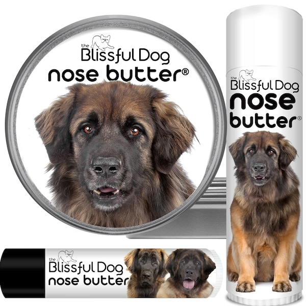 Leonberger Nose Butter® Handcrafted in Minnesota All Natural Balm for Crusty or Dry Dog Noses in Tins & Tubes with Leonberger Dog Label