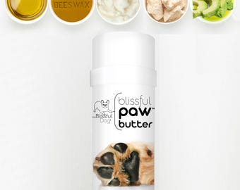 The Blissful Dog PAW BUTTER™ Natural Handcrafted in Minnesota Moisturizing Balm for Dry, Rough, Cracked Dog Paws Available in Tins & Tubes