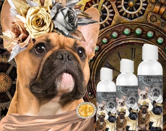 French Bulldog Shampoo for Your Darling Diva Frenchie With Fab 4 Frenchies Label With Drama Queen or Rich Bitch in Shampoo & Soap