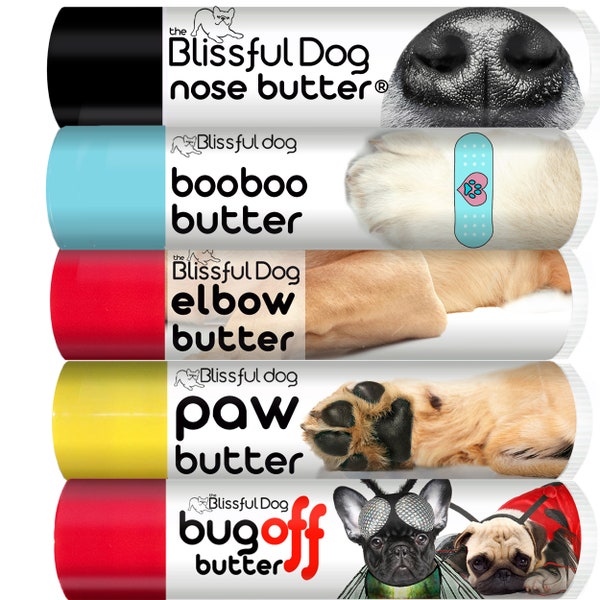 Every Dog Nose to Toes Tube Combo for Dry Noses, Rough Paws, Elbow Calluses and Itchy Skin Irritations. Try 4 Products with Dog Labels