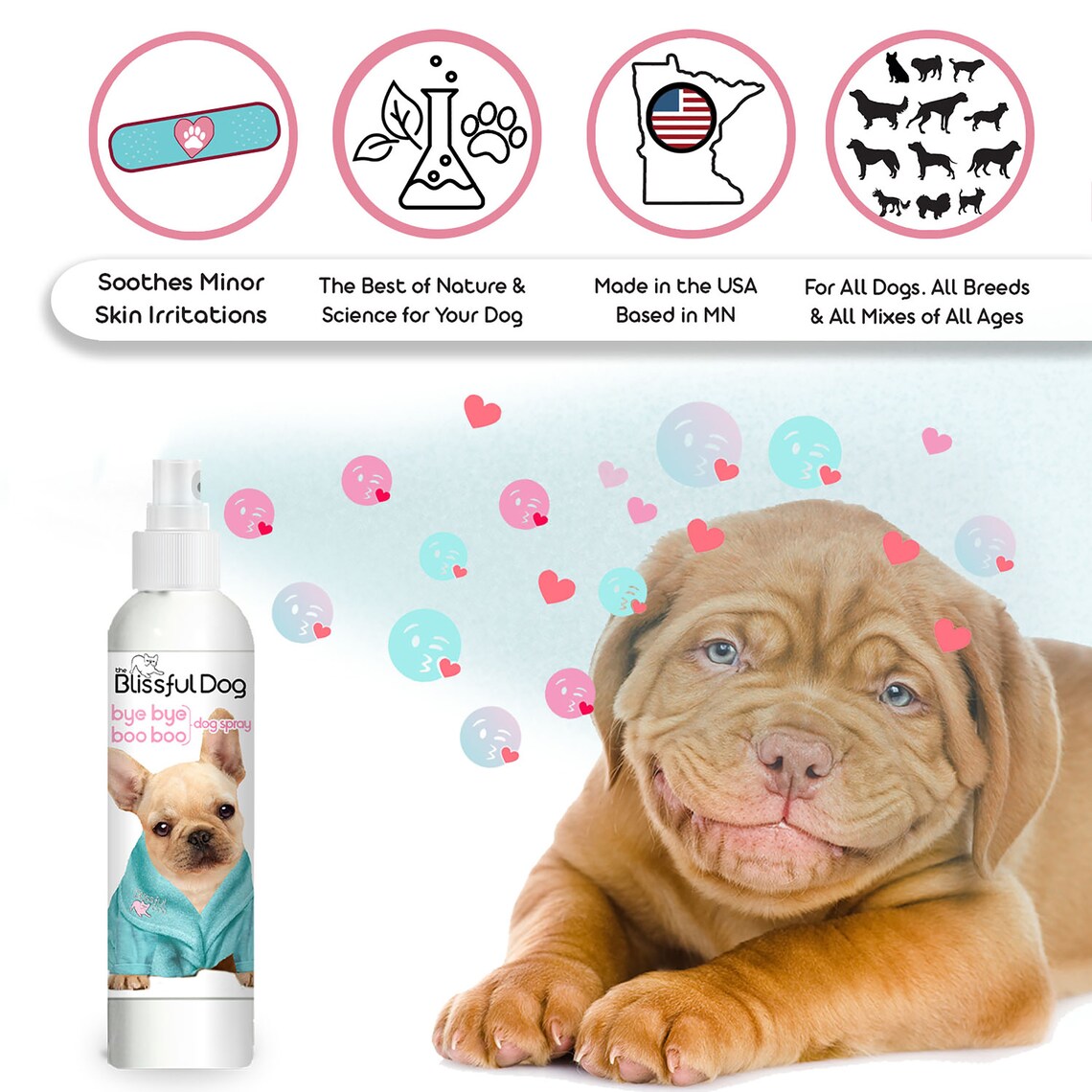 Blissfully Clean Dogs BYE BYE Boo Boo Dog Spray Gentle Herbal - Etsy