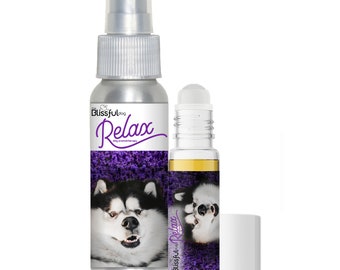 Malamute Relax Dog Aromatherapy Roll-On & Spray for Thunderstorm Fears, Fireworks, Separation Anxiety, Travel or Stress