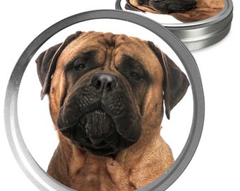 Bullmastiff Essential Care Combo Handcrafted Balms for Dry Dog Noses, Rough Paws and Itchy Skin Irritations in a Storage/Gift Tin