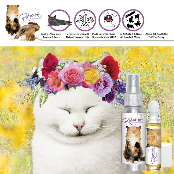 Die glückselige Katze Aromatherapie Roll-On & Spray für Katzen ängste,  Angst, Stress, emotionale Probleme individuell handgefertigt in Minnesota -  .de