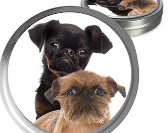 Brussels Griffon Essential Care Combo Handcrafted Balms for Dry Dog Noses, Rough Paws and Itchy Skin Irritations in a Storage/Gift Tin