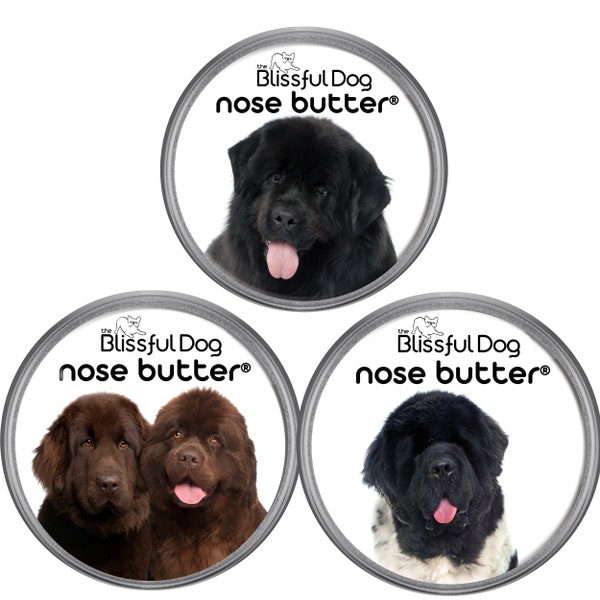 Newfoundland Nose Butter® Handcrafted in Minnesota All Natural Balm for Crusty or Dry Dog Noses in Tins & Tubes with Newfie Label