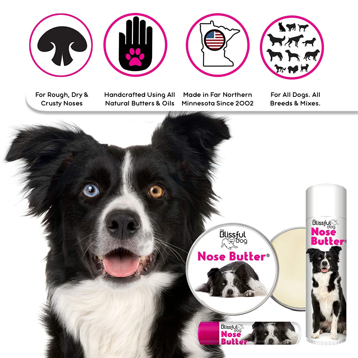 Border Collie Nose Nose Butter Handcrafted in Minnesota Using All