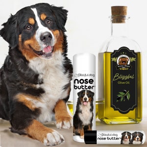 Bernese Mountain Dog Nose Butter® Handcrafted in Minnesota Using All Natural Balm for Crusty or Dry Dog Noses Tins & Tubes with Dog Label .50 oz Tubes