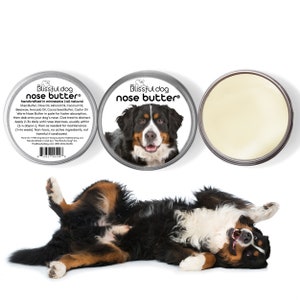 Bernese Mountain Dog Nose Butter® Handcrafted in Minnesota Using All Natural Balm for Crusty or Dry Dog Noses Tins & Tubes with Dog Label image 2