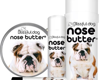 Bulldog Nose Butter® Handcrafted in Minnesota Using All Natural Balm for Crusty or Dry Dog Noses Tins & Tubes with Bulldog Label