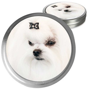 Maltese Essential Care Combo for Your Maltese Dog&#39;s Dry Nose, Rough Paws, Minor Skin Irritations - In Metal Storage/Gift Tin