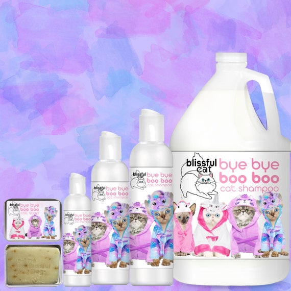 The Blissful Cat Bye Bye Boo Boo Cat Shampoo Gentle Herbal Wash Helps Banish Dry Itchy Skin Irritations 4 8 and 16 Oz Bottle and Gallons Etsy