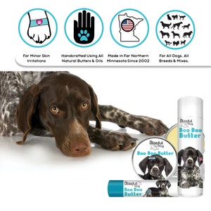German Short/Wire-haired Pointer Care Combo Handcrafted Balms for Dry Dog Noses, Rough Paws and Itchy Skin Irritations in a Storage/Gift Tin image 5