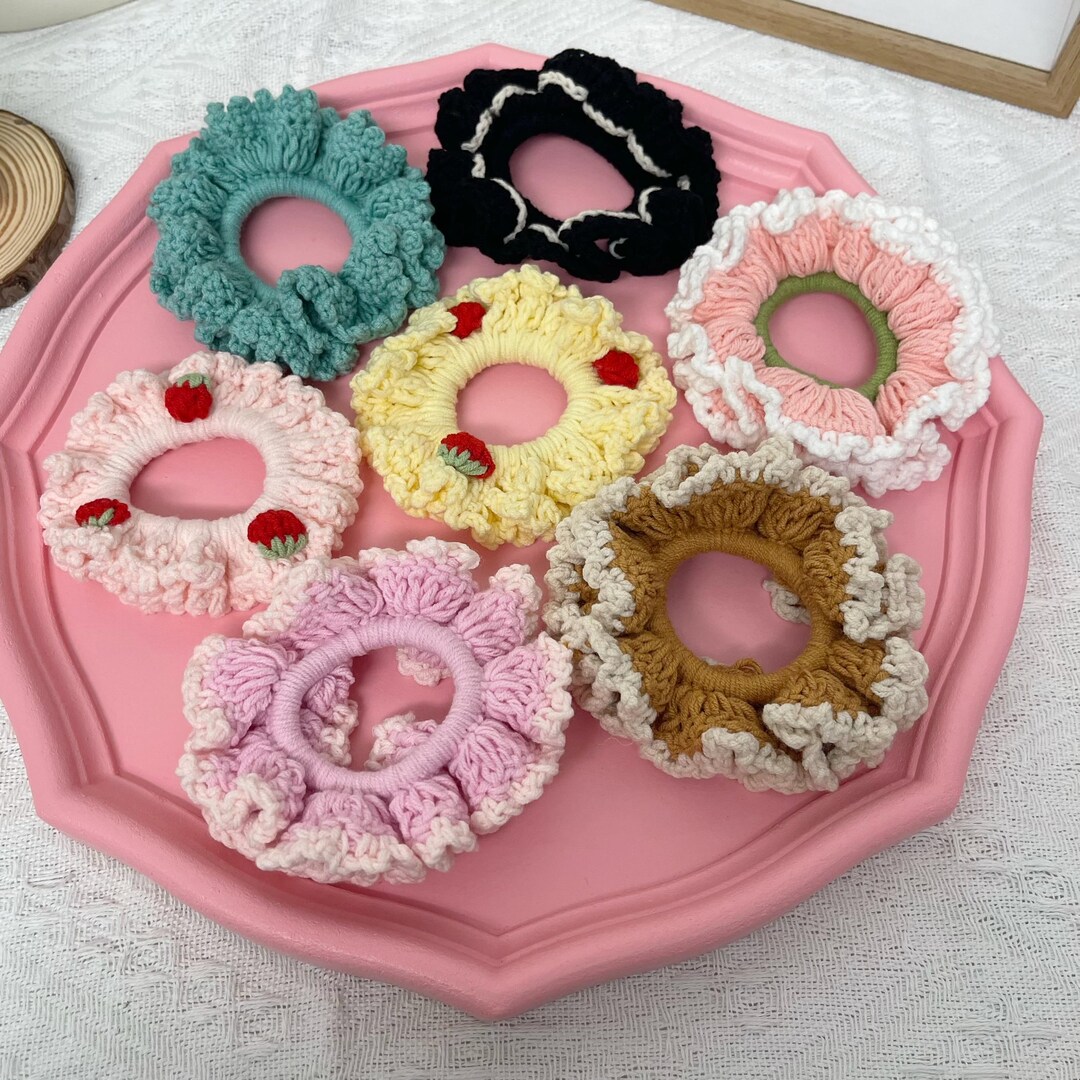 Exquisite Handmade Crochet Hair Tie With Flora Design ,hairstyle ...