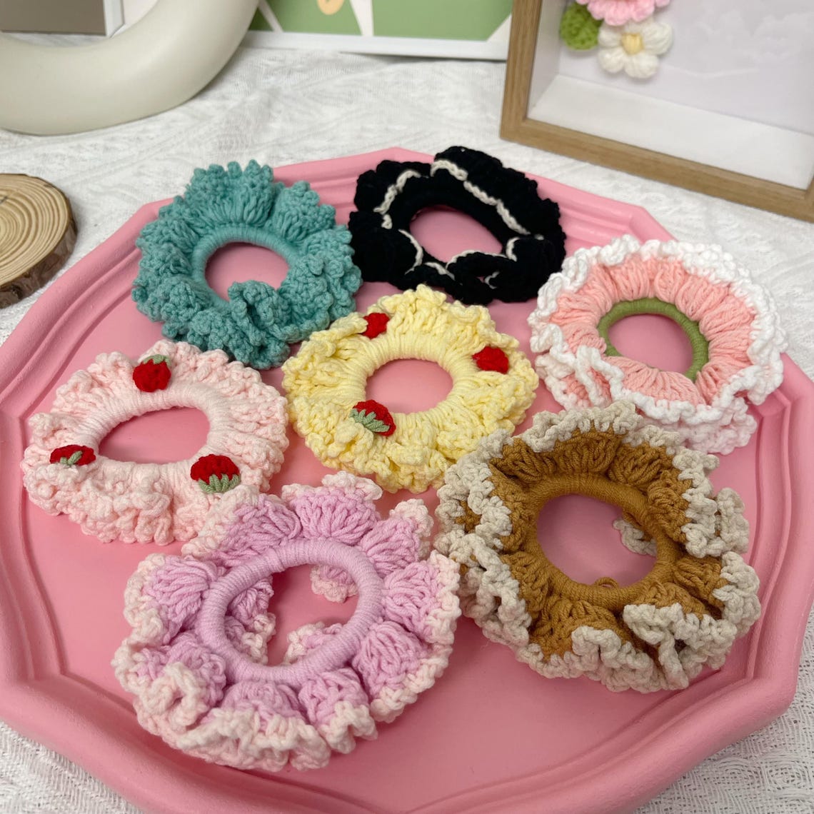 Exquisite Handmade Crochet Hair Tie With Flora Design ,hairstyle ...