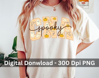 Spooky CNA png, Halloween CNA-varsityletters png, Halloween Cna-shirtontwerp, halloween-verpleegster png, CNA-sublimatieontwerpen png