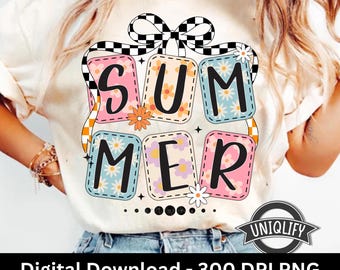 Summer floral PNG, Coquette Summer PNG, Retro Summer Png, Summer Preppy Png, Hello Summer Png, Summer Checkered Png, Summer Brushstroke Png