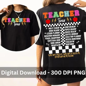Retro Teacher PNG, ABCD Teacher Tour Sublimation, Back to School Png, End of Year Teacher Gift, Kindergarten Teacher PNG, Elementary School
