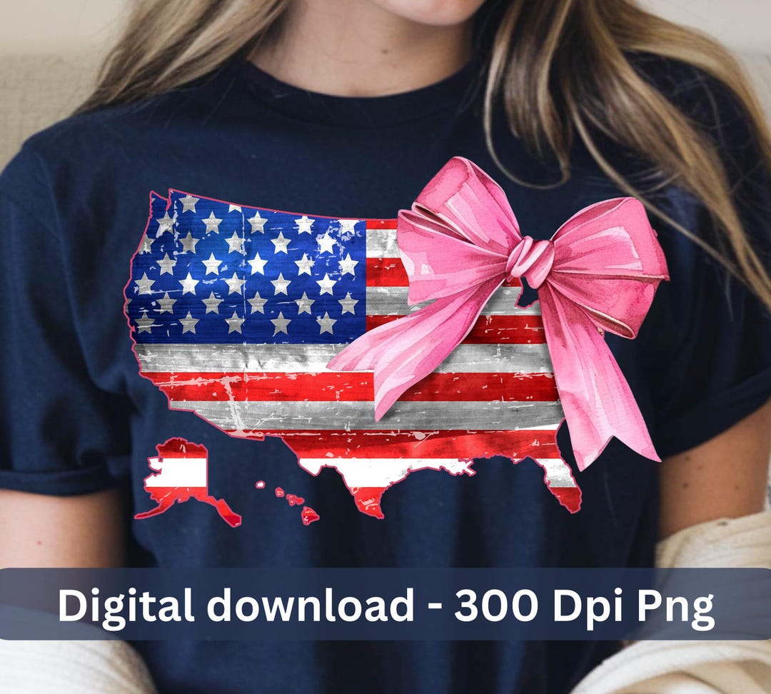 4th of July Png, Distressed Coquette American Flag Png, USA Png Fourth ...
