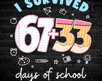 Jag överlevde 100 dagar i skolan png, jag överlevde 67 dagar i skolan png, 67 33 dagar i skolan png, lärare och elevgåva, 100:e dagen i skolan png