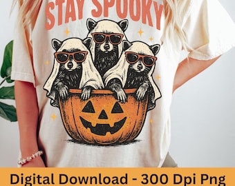 halloween raccoon Png, Halloween Shirt Design Png, Stay Spooky Png, Raccoon Halloween Sublimation, Funny Halloween shirt design, Raccoon png