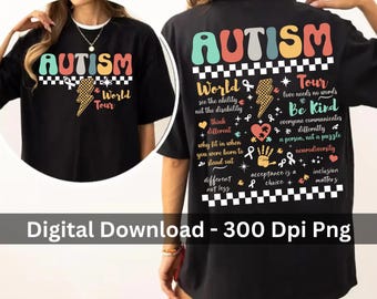 Autism World Tour PNG, Autism Awareness Png, Awareness Month Gift png, Autism Awareness Sublimation, women Autism Awareness design png