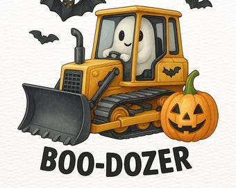 Construcción Halloween PNG Bulldozer Halloween PNG Construcción Sublimación PNG Halloween Sublimación Tractor de construcción espeluznante PNG