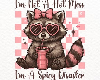 raccoon png, Funny Raccoon Shirt design, Sarcastic Raccoon png, Cute Raccoon Sublimation, Funny Raccoon With Bow Png, Retro Png, Trendy Png