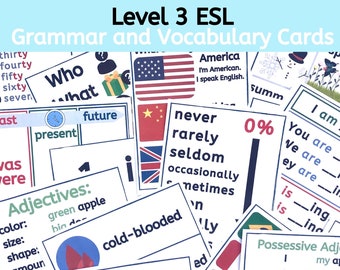 ESL Level 3 Grammar and Vocabulary Cards - VIPKID, etc.