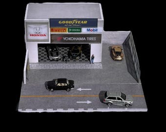 1:64 Race Shop Edition Diecast Garage Diorama Display