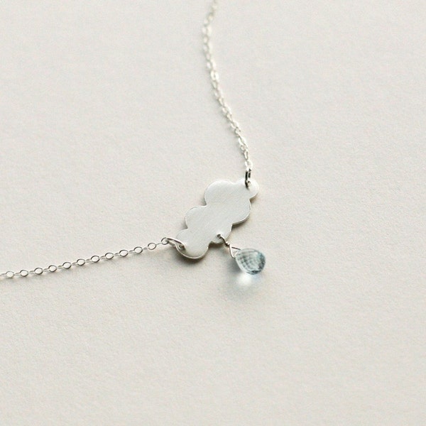 Storm - Sterling / Blue Topaz Cloud Necklace