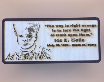 Ida B. Wells Engraved Lightbox: Inspirational LED Desk Decor