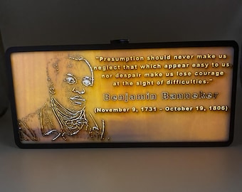 Benjamin Banneker Engraved Lightbox: Black History LED Desk Decor